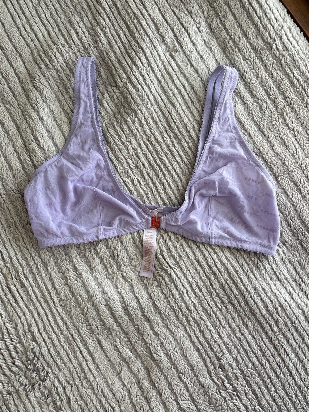 Savage X Fenty Light Purple Mesh Bralette Front Clasping Size XL sexy lingerie